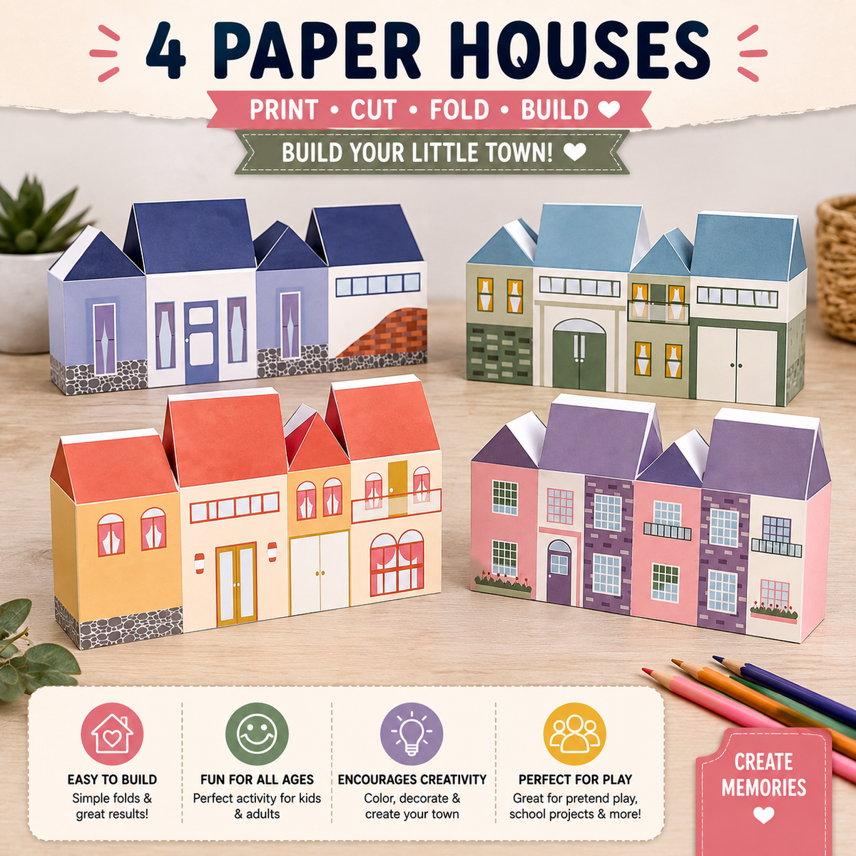 house paper craft - the printable craft