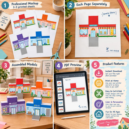 Printable Paper Town Craft Kit
