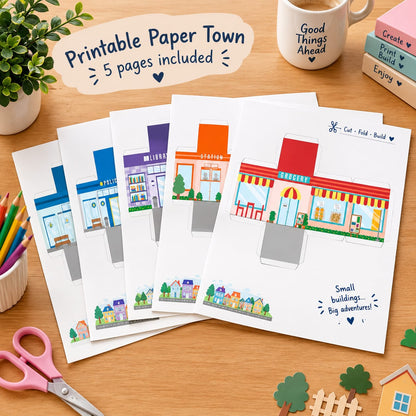 Printable Paper Town Craft Kit