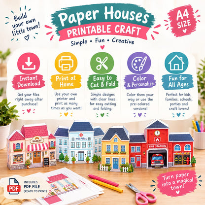 Printable Paper Town Craft Kit