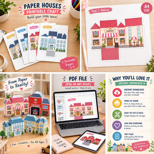 Printable Paper Town Craft Kit